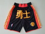 NBA Warriors Chinese Version Just don shorts noir simple